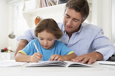 dad doing homework